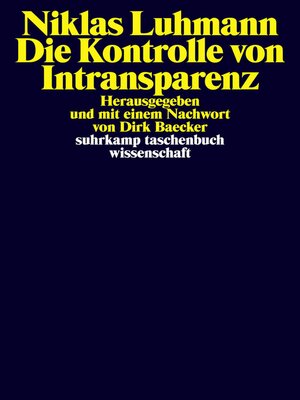 cover image of Die Kontrolle von Intransparenz